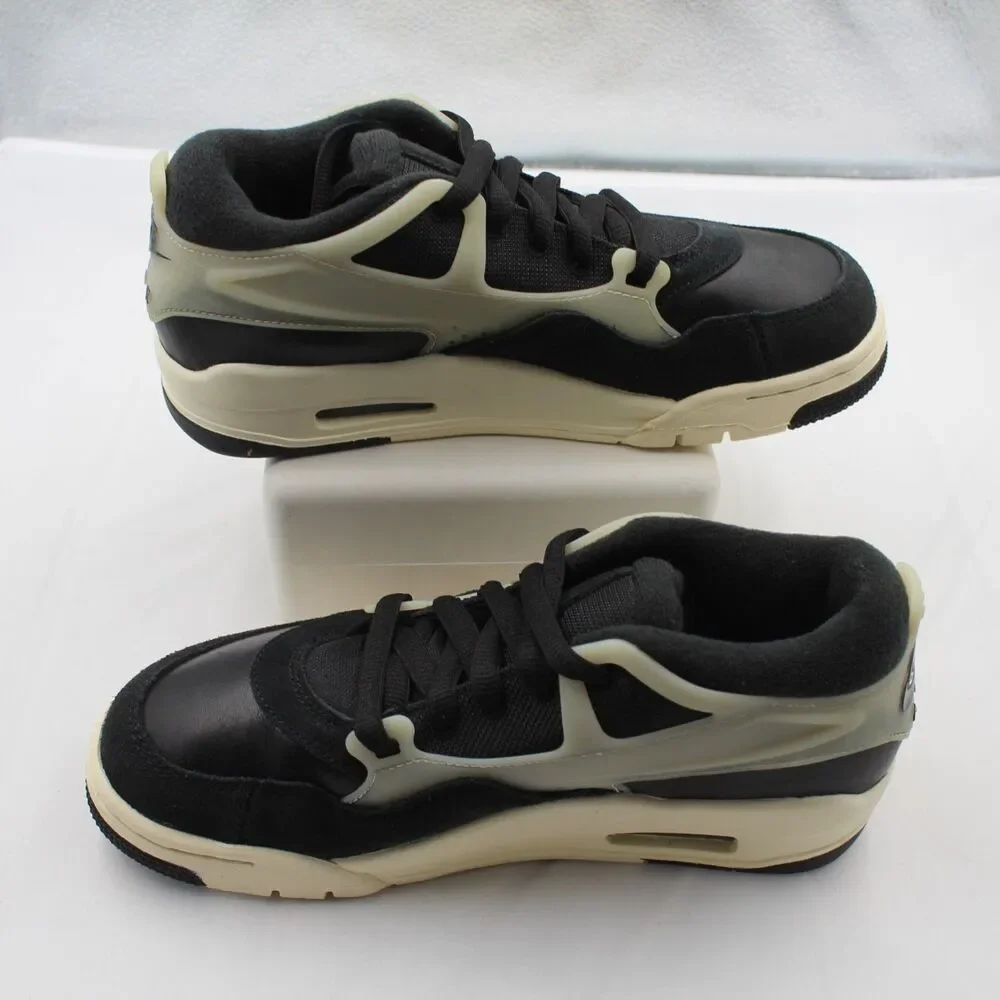 Nike Air Jordan 4 RM Sz 6.5 Youth GS Low Lifestyle Sneaker Black Sail FQ7938-006